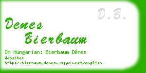 denes bierbaum business card